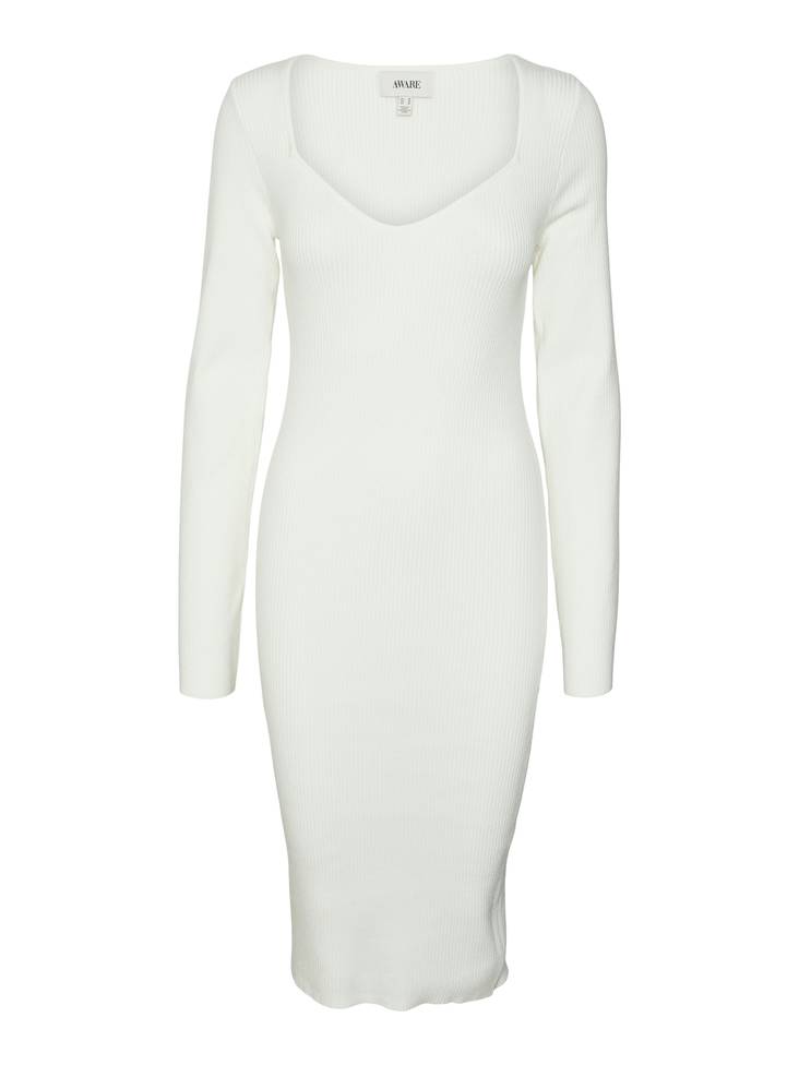Vero Moda Aware Skyler stickad klänning snow white - Stickat för damer - 135002 - 1