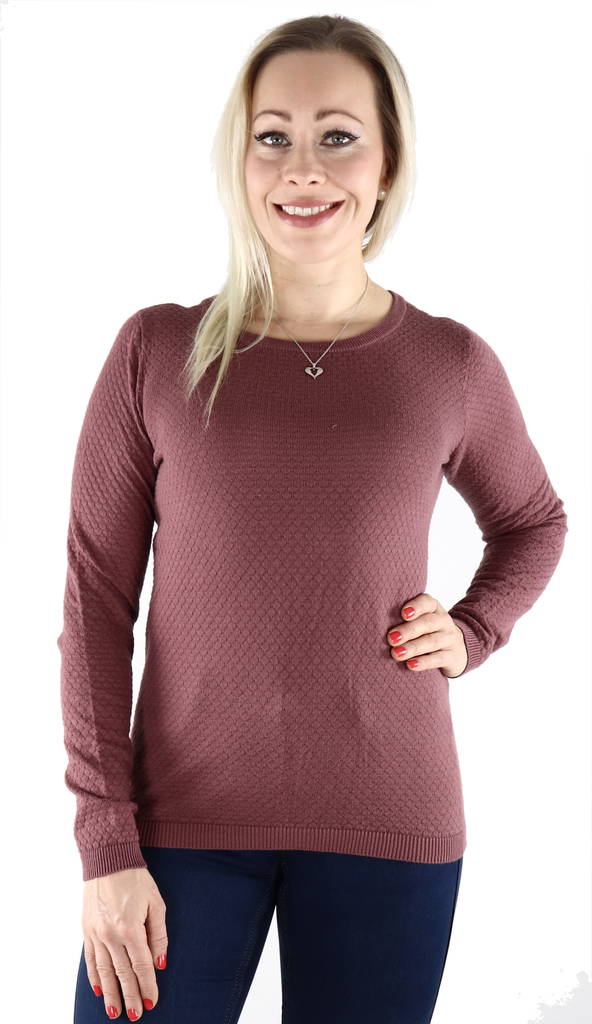 Vero Moda stickad dam tröja Care structure rosebrown mörkrosa - Stickat för damer - 129772 - 1