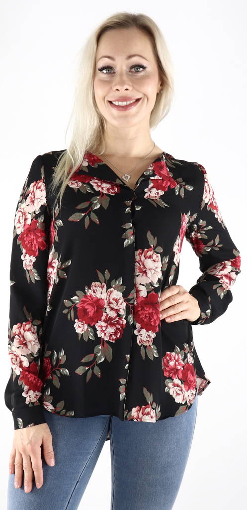 Vila Blus Lucy svart/romance - Långärmade tröjor för  damer - 129302 - 1