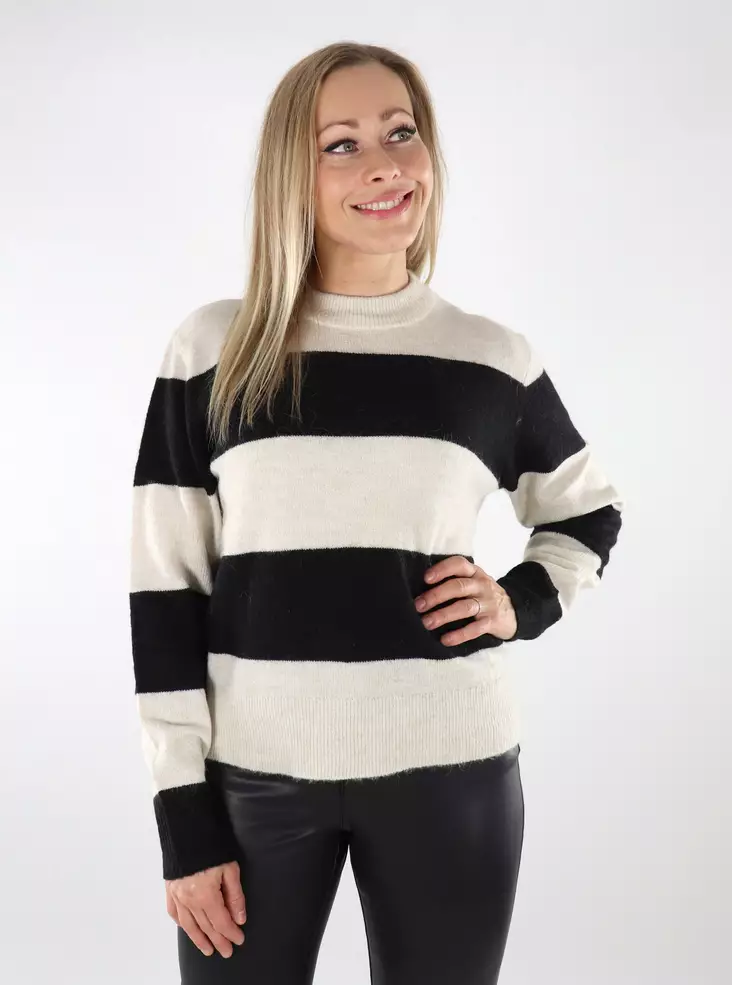 JJXX naisten raidallinen neule Chick bone white/black - Naisten neuleet - 136932 - 1