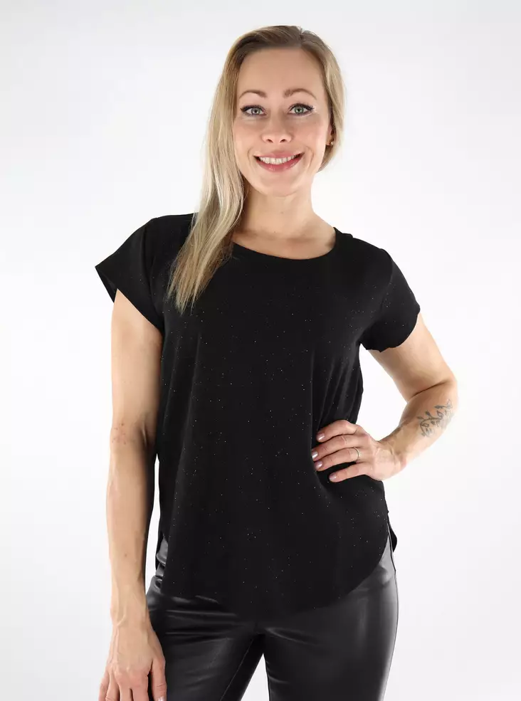 Vero Moda naisten t-paita Saki musta/gold shimm - Naisten T-paidat - 137032 - 1