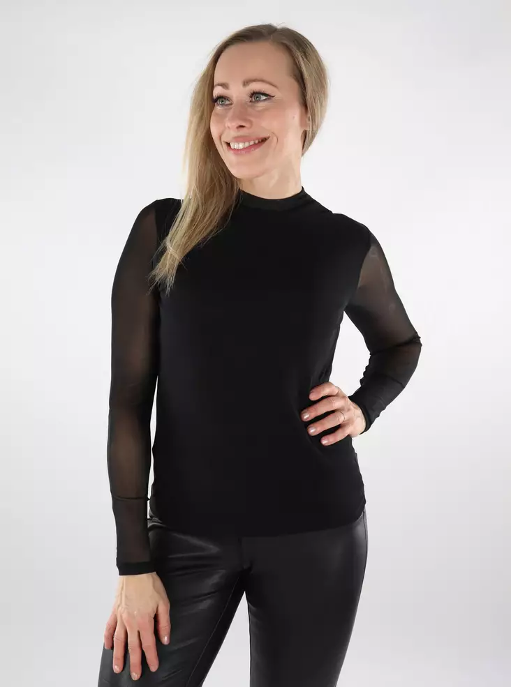 Only naisten paita Erica Mesh musta - Naisten pitkähihaiset paidat - 137142 - 1