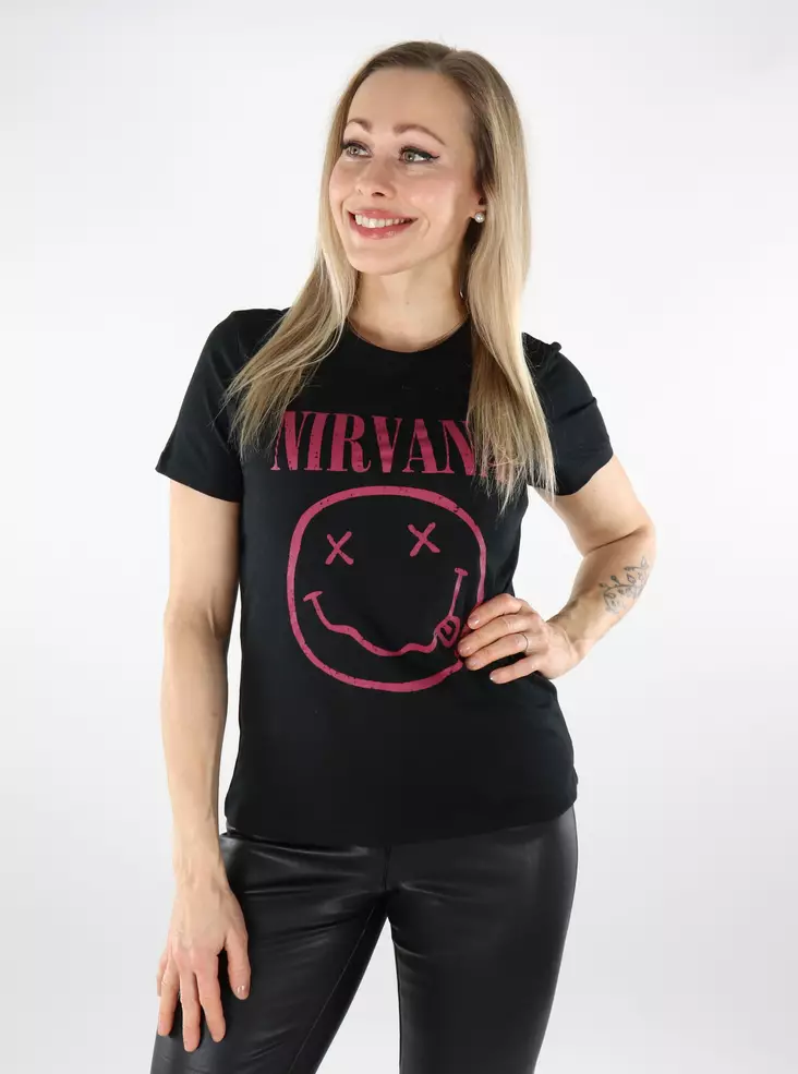 Only naisten t-paita Nirvana musta - Naisten T-paidat - 137422 - 1