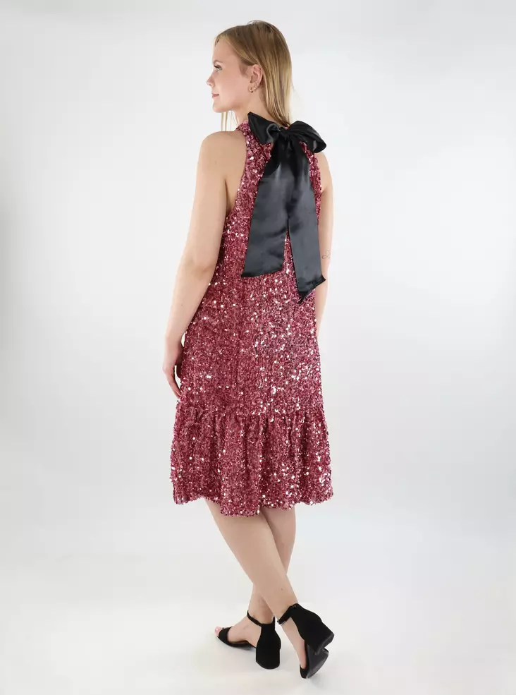 Vero Moda paljettimekko rusetilla Amelia Halter pinkki - Mekot ja tunikat - 138342 - 1