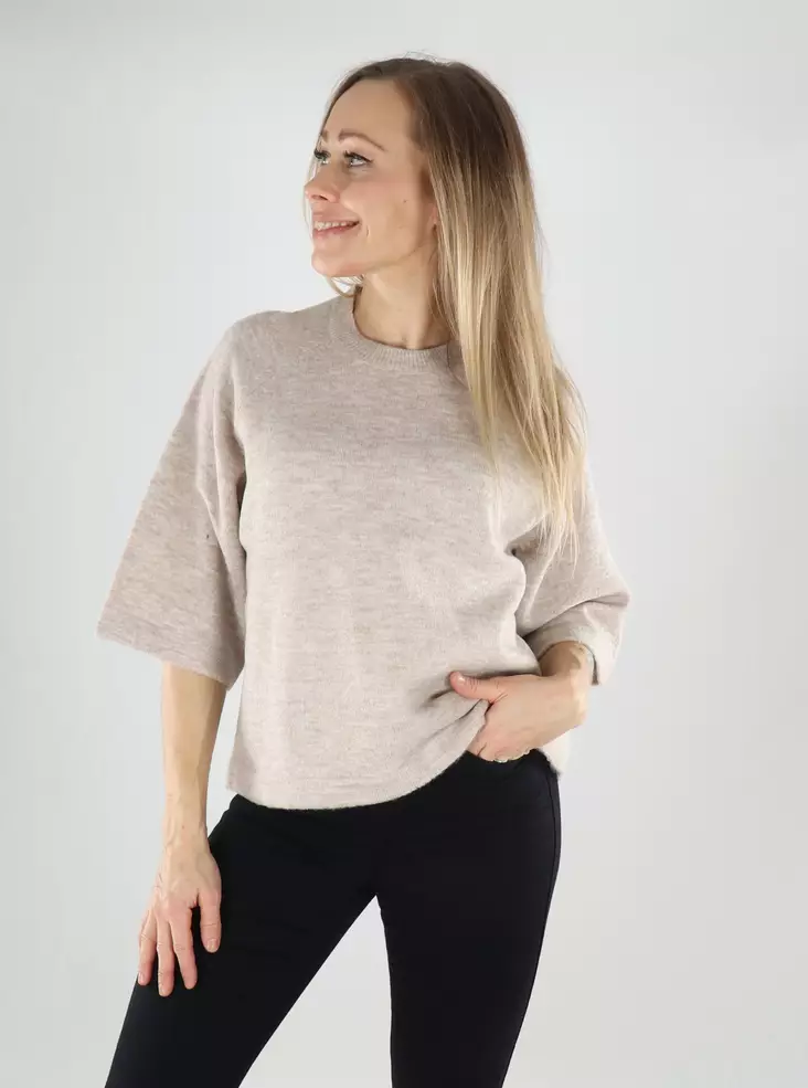 Only naisten neule Simoni Pullover 3/4 beige - Naisten neuleet - 139692 - 1