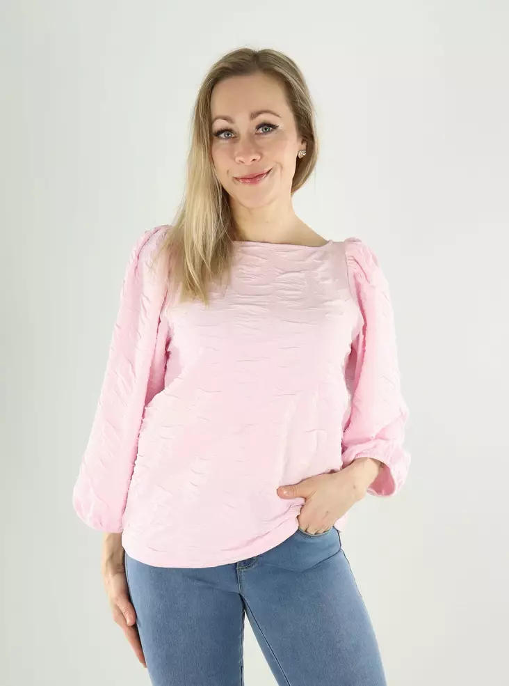 Vila naisten paita Devera boatneck vaaleanpunainen - Naisten pitkähihaiset paidat - 140302 - 1