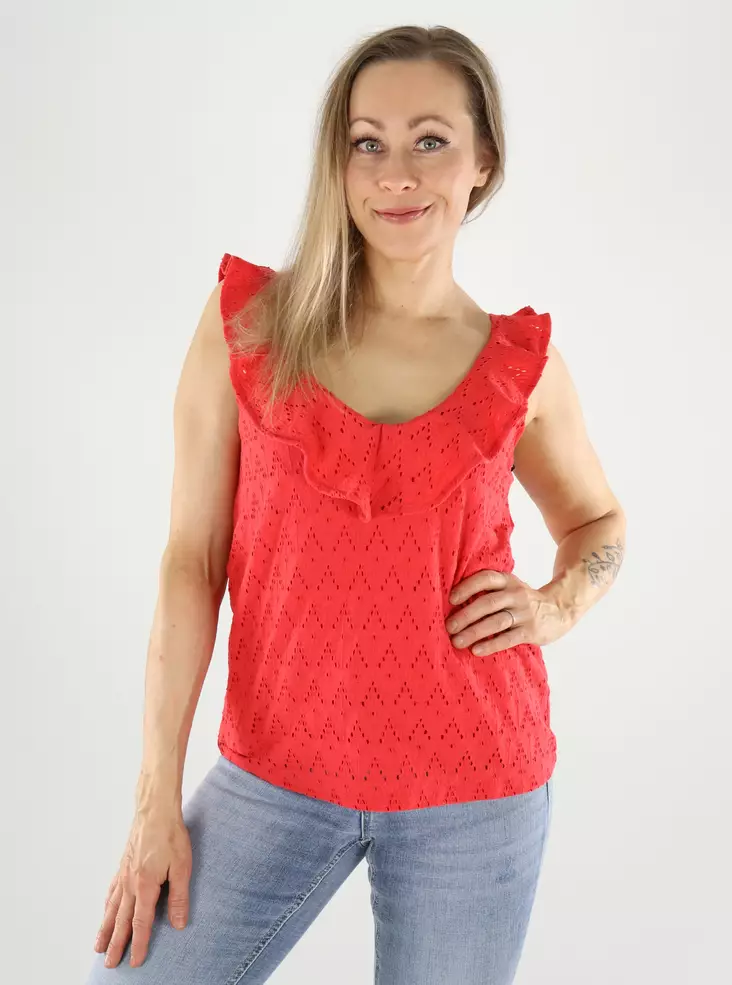 Vila naisten toppi Amalina v-neck hibiscus - Naisten topit - 140882 - 1