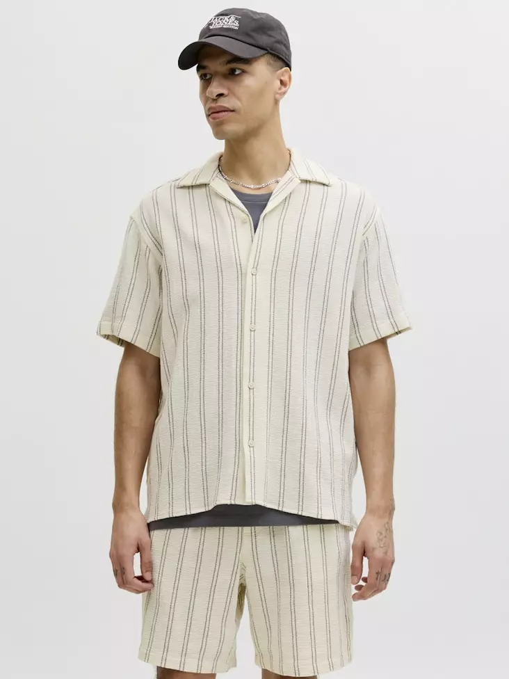Jack&Jones Kauluspaita Coba antique white/stripes - Miesten kauluspaidat - 140992 - 1