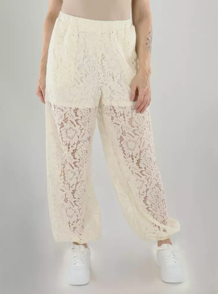 JDY naisten pitsihousut Julia lace egret - Byxor för damer - 141252 - 1