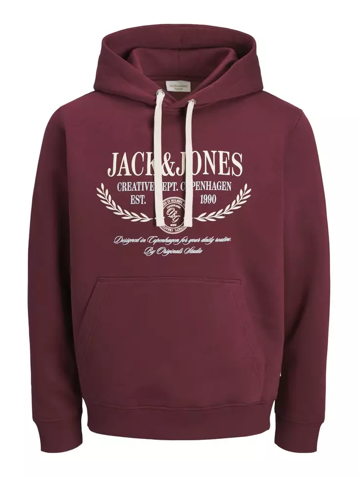 Jack&Jones miesten huppari Frederiksberg viininpunainen - Huvtröjor för herrar - 142262 - 1