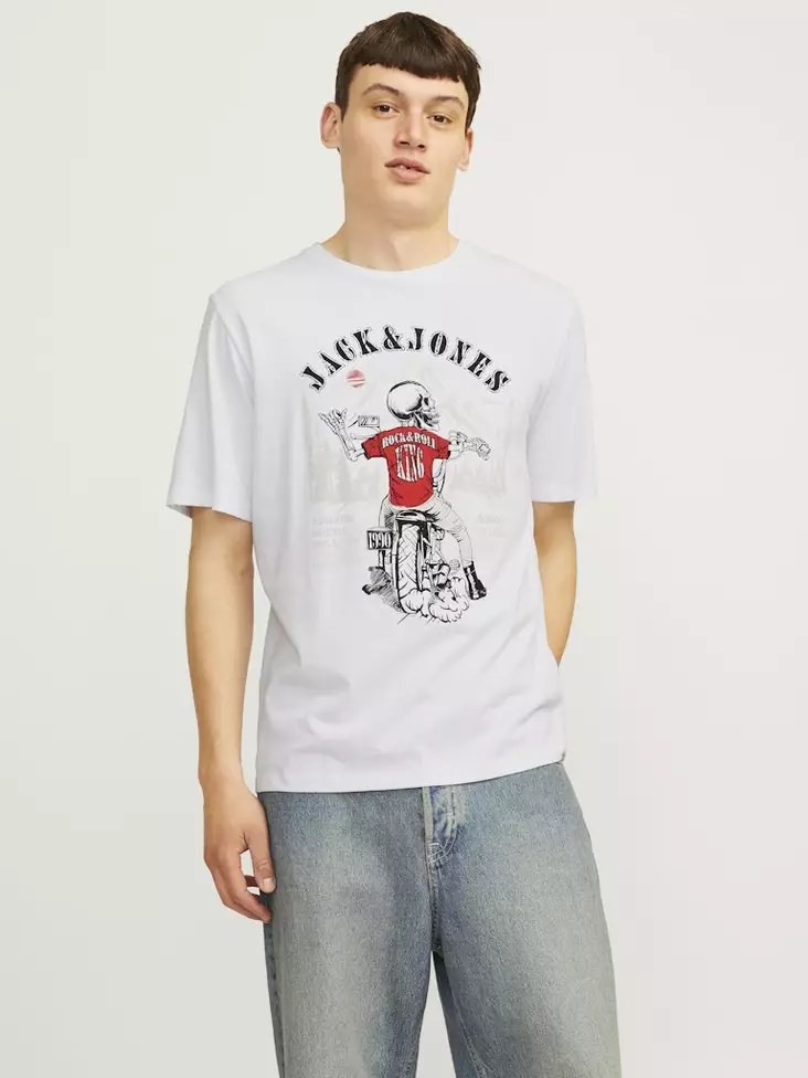 Jack&Jones miesten printillinen T-paita Skull rock - Miesten T-paidat - 136522 - 1