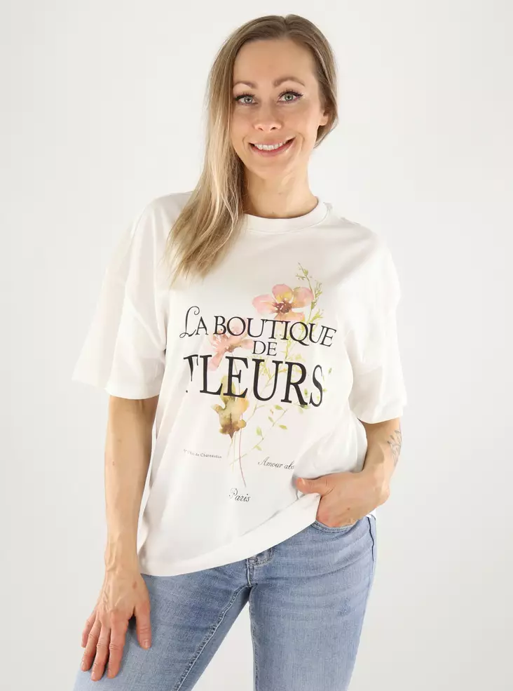 JDY naisten luomupuuvillainen t-paita Ninna valkoinen/boutique - Naisten T-paidat - 140962 - 1