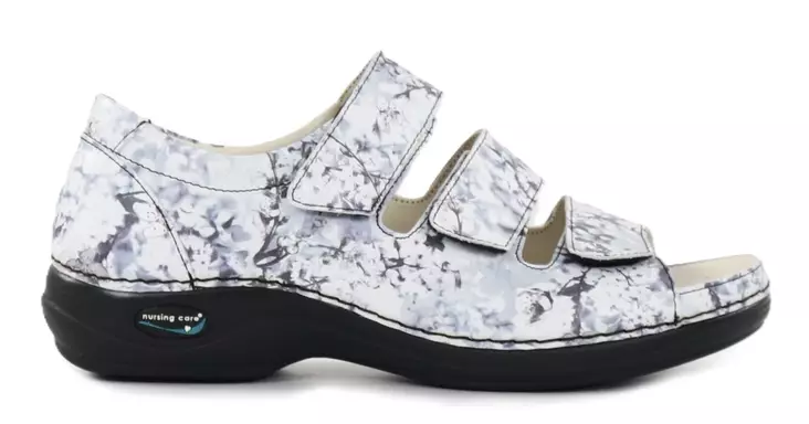 Nursing Care konepestävät aitonahkaiset työkengät WG19F13 harmaa kukka - Naisten työkengät - 120292 - 1