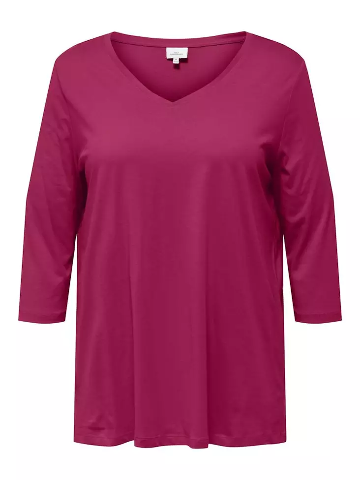 Only Carmakoma pluskoon paita Bonnie 3/4 A-Shape pinkki - Naisten pitkähihaiset paidat - 136862 - 1