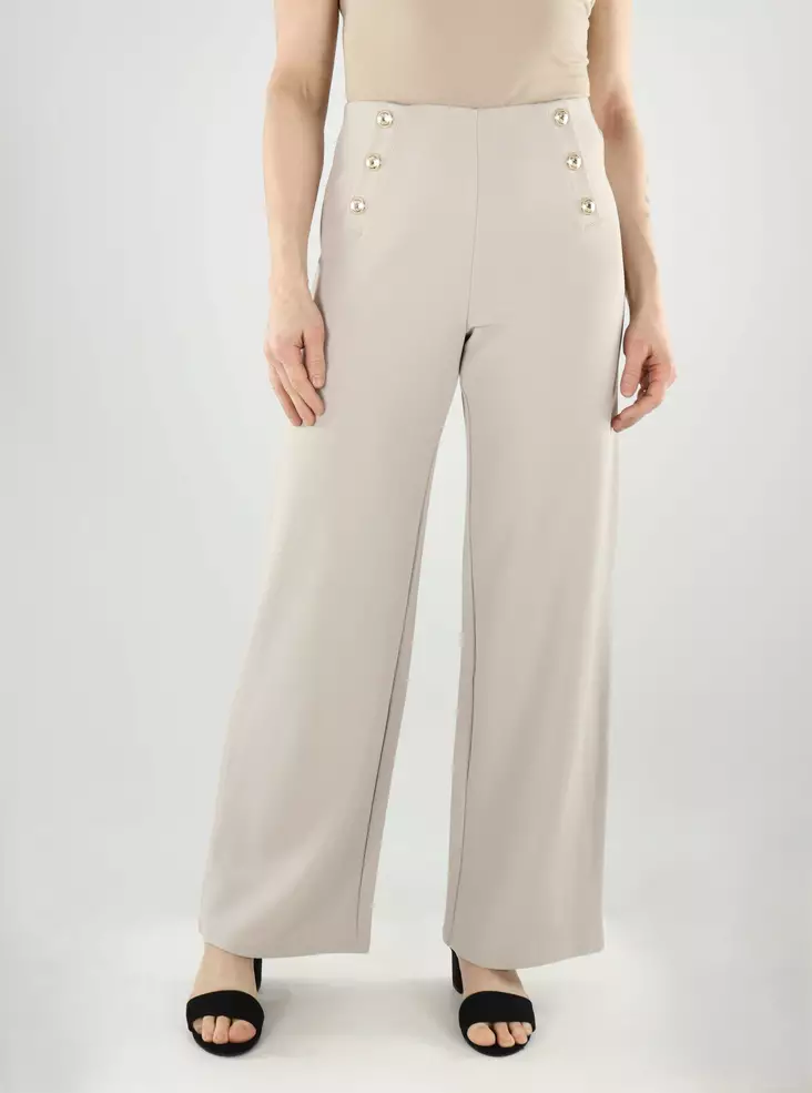 Only naisten joustavat housut Tilda 6-button pants beige/kulta - Byxor för damer - 140362 - 1