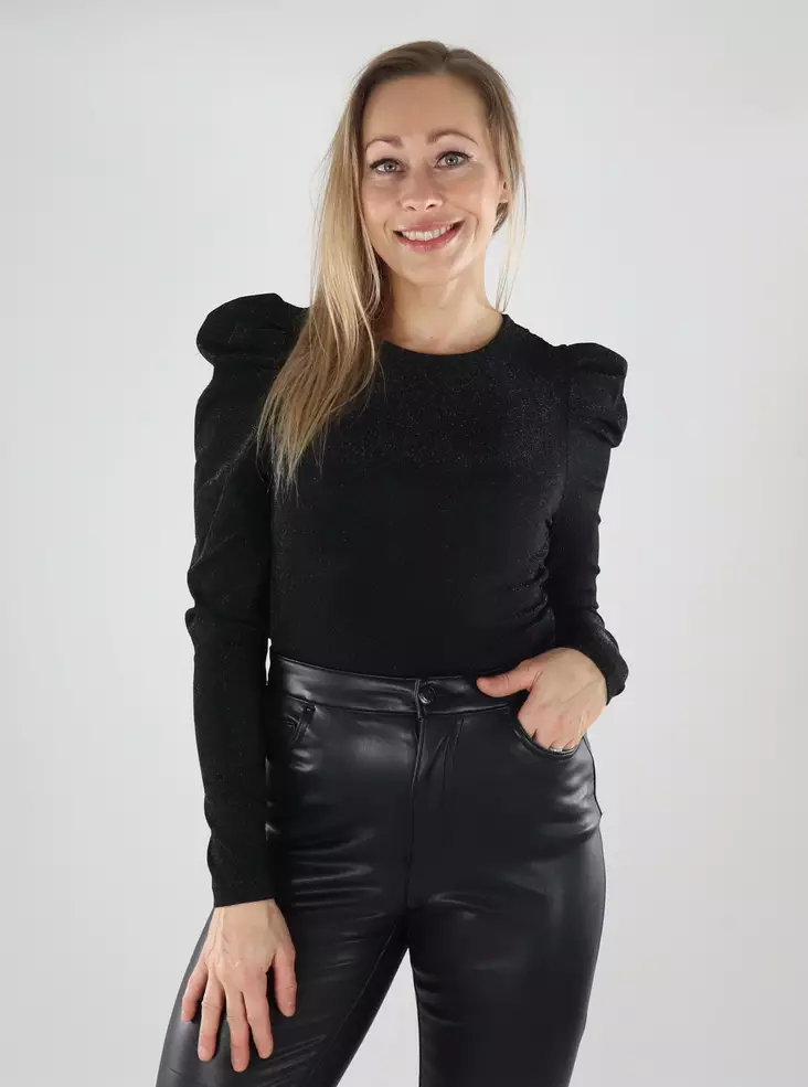 Only naisten paita Rich glitter musta/musta glitter - Naisten pitkähihaiset paidat - 139822 - 1