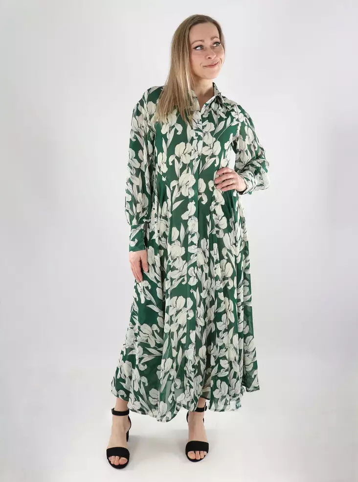 Vero Moda mekko Aubrie LS Ankle Shirt Dress vihreä - Klänningar och tunikor - 140322 - 1