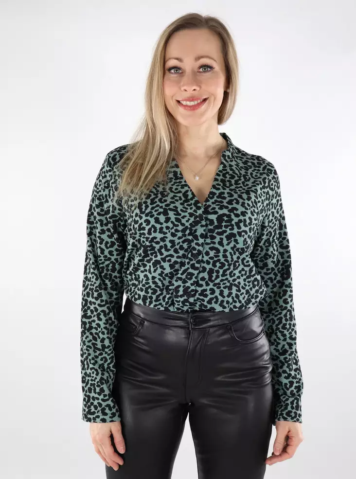 Vero Moda damskjorta chinois grön/leo - Skjortor och blusar för damer - 137502 - 1