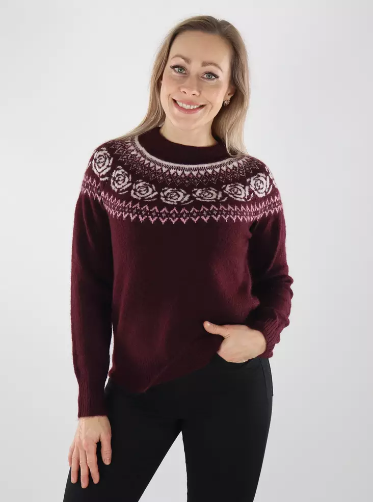 Vero Moda naisten neule Simone viininpunainen - Stickat för damer - 142312 - 1