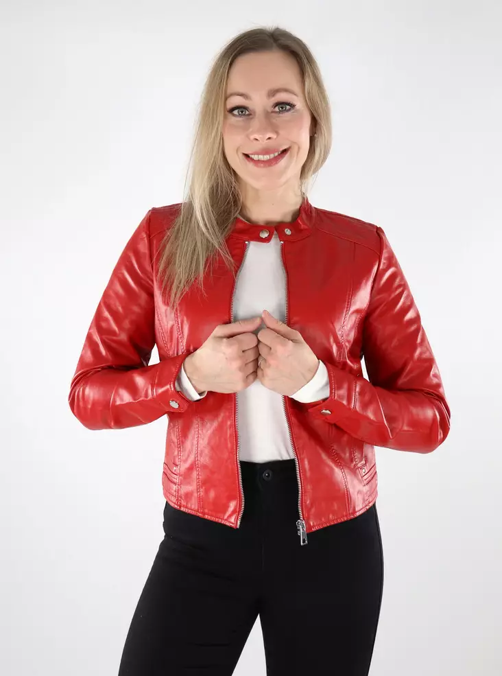 Vero Moda damjacka Favodream Coated salsa - Skinnjackor och PU-jackor för damer - 137582 - 1