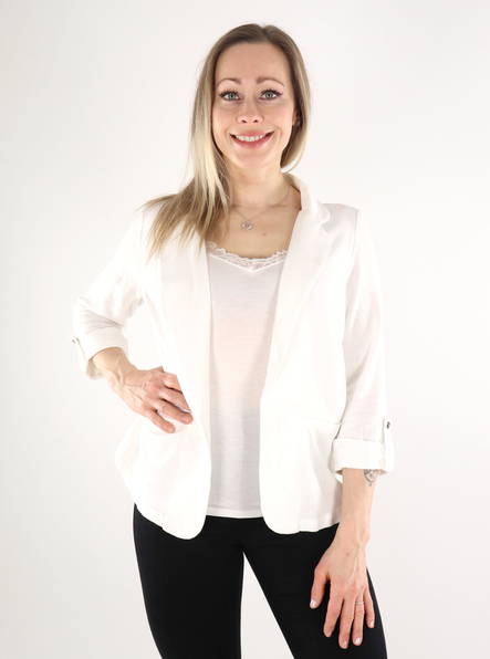 Vero Moda naisten bleiseri Jesmilo loose 3/4 valkoinen - Naisten jakut - 135483 - 1