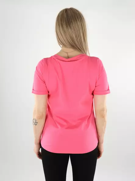 Pieces naisten t-paita Ria V-Neck Solid pinkki - Naisten T-paidat - 137833 - 2