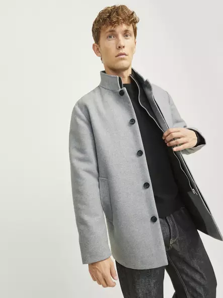 Jack&Jones Villakangastakki Harrison wool blend vaaleanharmaa - Miesten takit - 139893 - 2