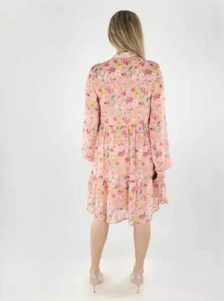 Vila kukkakuviollinen mekko Falia V-Neck vaaleanpunainen/kukkakuosi - Klänningar och tunikor - 140683 - 2