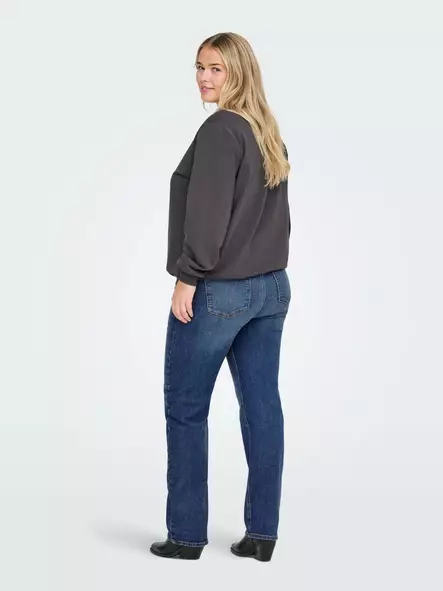 Only Carmakoma pluskoon suoralahkeiset farkut Cruz hw medium blue - Naisten farkut - 141353 - 2