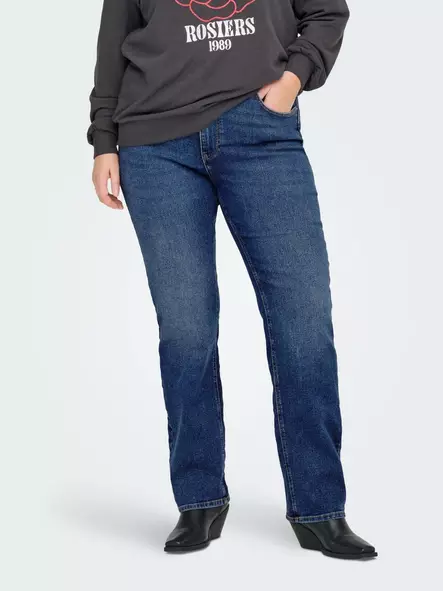 Only Carmakoma pluskoon suoralahkeiset farkut Cruz hw medium blue - Naisten farkut - 141353 - 1