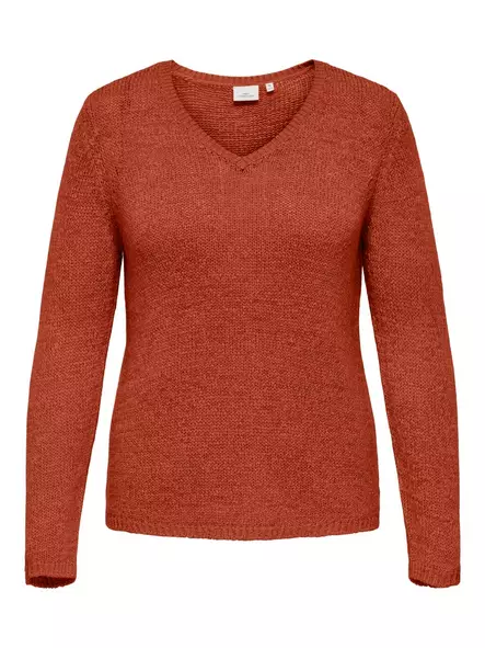 Only Carmakoma pluskoon neule Geena v-neck picante - Naisten neuleet - 141543 - 1