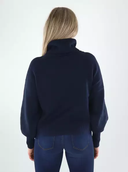 Only naisten neule Olivia roll neck tummansininen - Naisten neuleet - 141803 - 2
