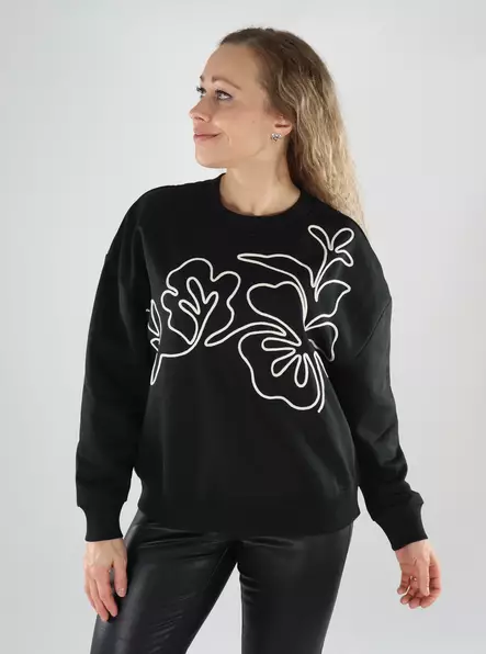 JDY damtröja svart/vit - Huvtröjor och sweatshirts - 139413 - 1
