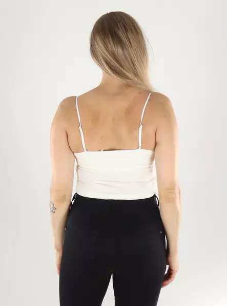Only naisten cropattu toppi Bella seamless luonnonvalkoinen - Toppar för damer - 141383 - 2