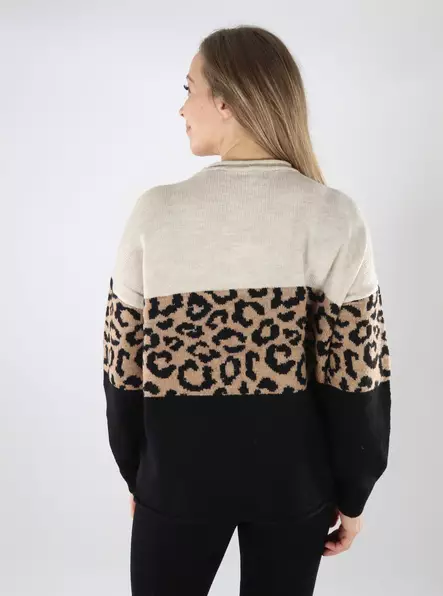 Only naisten neule Jade beige/leopardi/musta - Naisten neuleet - 139883 - 2