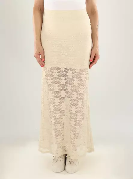 Only naisten pitsihame Pearlina long beige - Kjolar - 141313 - 2