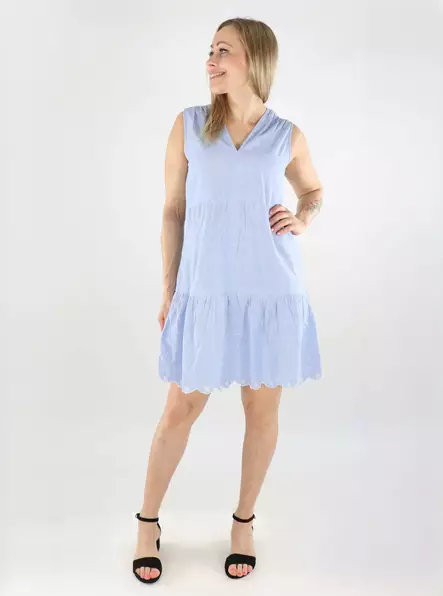 Vero Moda luomupuuvillainen mekko Nika SL sininen/valkoinen - Mekot ja tunikat - 138463 - 1