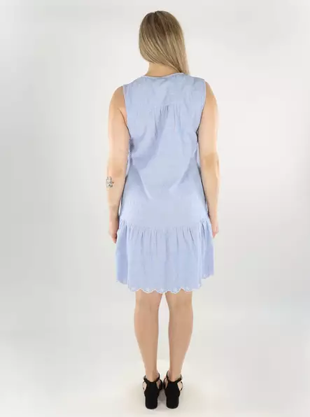 Vero Moda luomupuuvillainen mekko Nika SL sininen/valkoinen - Mekot ja tunikat - 138463 - 2
