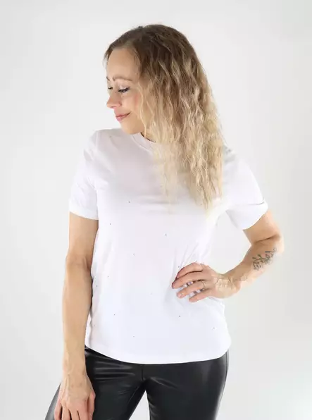 Vero Moda naisten luomupuuvillainen t-paita Paulina valkoinen - Naisten T-paidat - 139503 - 1