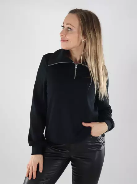 Vero Moda naisten pusero Hali Half Zip musta - Naisten kauluspaidat ja puserot - 139983 - 1