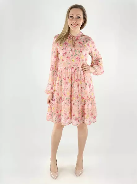 Vila kukkakuviollinen mekko Falia V-Neck vaaleanpunainen/kukkakuosi - Mekot ja tunikat - 140683 - 1