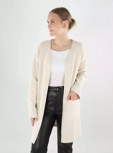 Vila naisten neuletakki/jakku Garden Long luonnonvalkoinen - Naisten neuleet - 140123 - 1