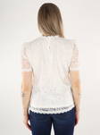 Pieces naisten T-Paita Olline lace cloud dancer - Naisten T-paidat - 135693 - 2