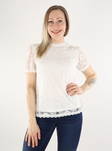 Pieces naisten T-Paita Olline lace cloud dancer - Naisten T-paidat - 135693 - 1