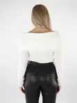 Pieces naisten neule Riko Off Shoulder valkoinen - Naisten neuleet - 137433 - 2
