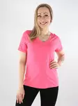 Pieces naisten t-paita Ria V-Neck Solid pinkki - Naisten T-paidat - 137833 - 1