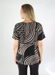 JDY mönstrad t-shirt dam Troya Top svart/04 25 - T-shirts för damer - 138893 - 2