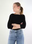 JJXX naisten ribbipaita Fifi 3/4 Boatneck musta - Naisten pitkähihaiset paidat - 137843 - 1