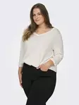 Only Carmakoma pluskoon paita Bonnie A-Shape 3/4 valkoinen - Naisten pitkähihaiset paidat - 136573 - 1