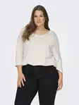 Only Carmakoma pluskoon paita Bonnie A-Shape 3/4 valkoinen - Naisten pitkähihaiset paidat - 136573 - 4